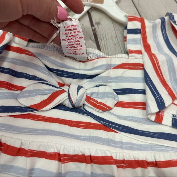 NWT tommy bahama Striped top and Navy Shorts Set with Headband sz 5 girls - Picture 4 of 12